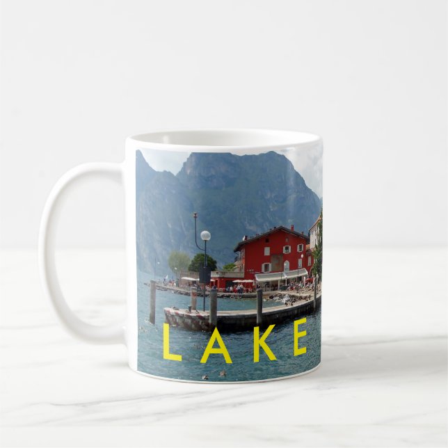 Caneca De Café Lagoa de vista do Lago Garda Torbole (Esquerda)