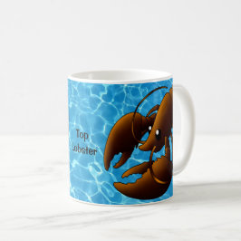 Caneca De Café Lagosta Laranja De Cartoon