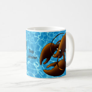 Caneca De Café Lagosta Laranja De Cartoon
