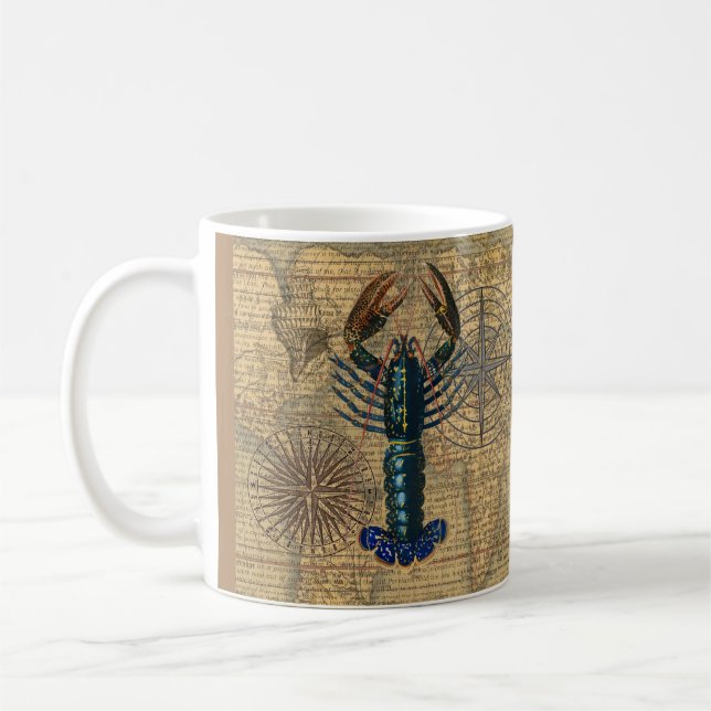 Caneca De Café Lagostim Marisco Marisco Maine Oceano Clássico (Esquerda)