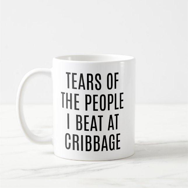 Caneca De Café Lágrimas das Pessoas que Derrotei no Cribbage Engr (Esquerda)