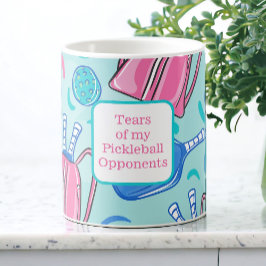 Caneca De Café Lágrimas de meus oponentes de Pickleball Azul