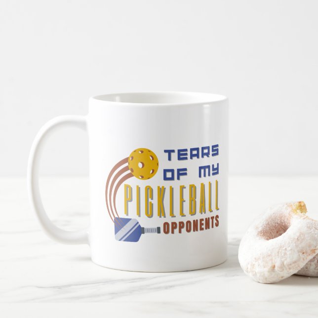 Caneca De Café Lágrimas De Meus Opositores De Pickleball Jogador  (Com Donut)
