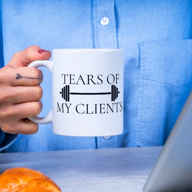 Caneca De Café Lágrimas do Treinador Pessoal dos Meus Clientes Ha (Criador carregado)