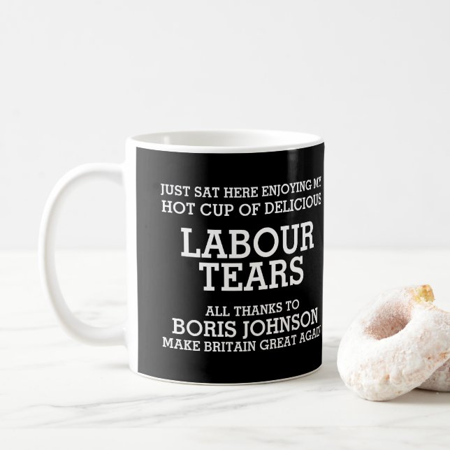 Caneca De Café Lágrimas trabalhistas Boris Johnson (Com Donut)
