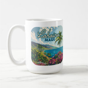 Caneca De Café Lahaina Maui Hawaii - Retro Costeiro de Praia