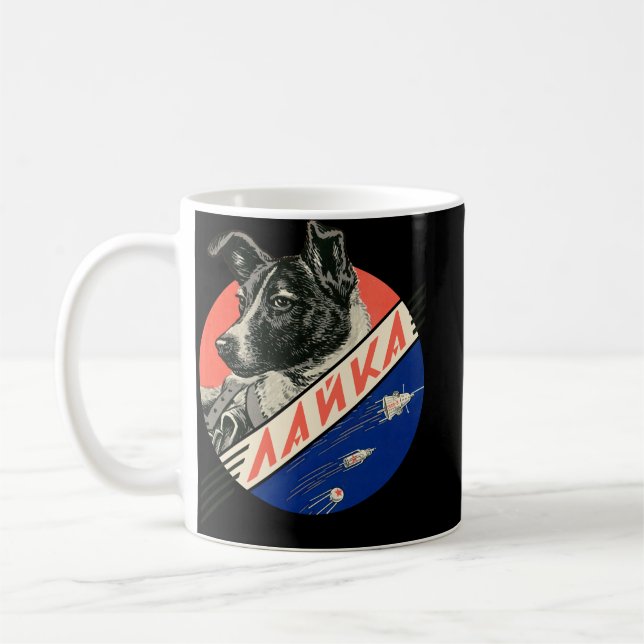Caneca De Café Laika, primeiro cão espacial — posto espacial sovi (Esquerda)