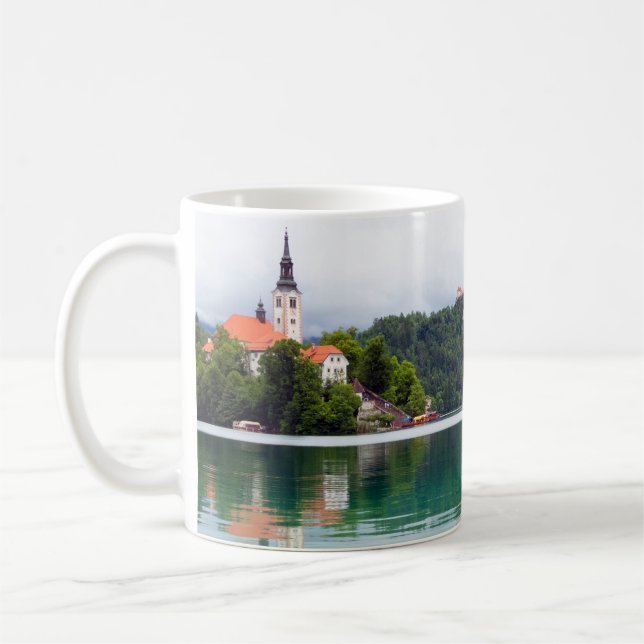 Caneca De Café Lake Bled Reflections, Eslovênia (Esquerda)