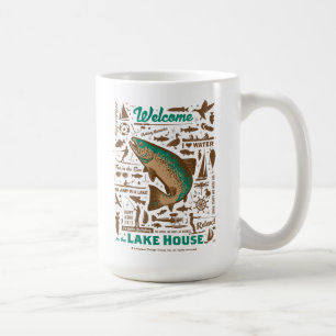 Caneca De Café Lake House Pattern