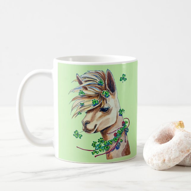 Caneca De Café lama alegre do primavera (Com Donut)