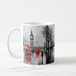Caneca De Café "Lama Cerâmica Branca de Londres - Ônibus Vermelho