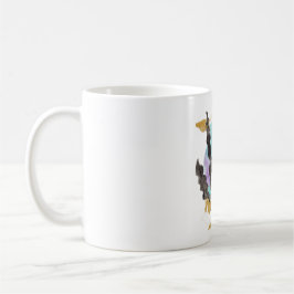Caneca De Café Lama com flor de proteína, textura dourada