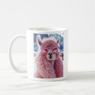Caneca De Café Lama Rosa Glamorosa - Ícone da Moda de inverno