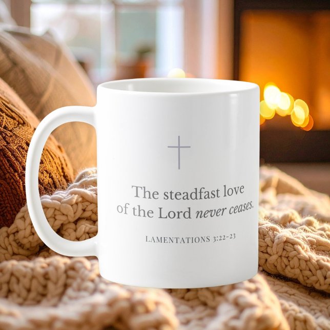 Caneca De Café Lamentações 3:22-23 Versículo Bíblico Cristão   (Criador carregado)
