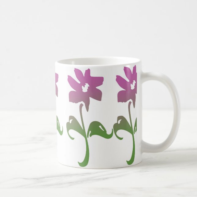 Caneca De Café Lâmina rosa e verde (Direita)
