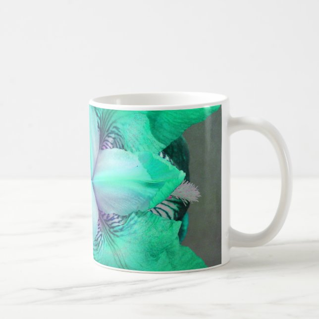 Caneca De Café Lâmpada Azul Iris Flor (Direita)
