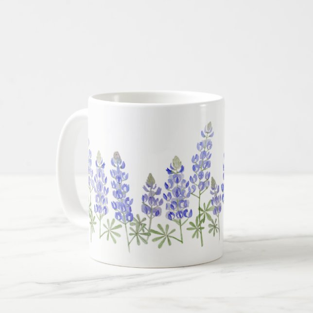 Caneca De Café Lâmpada de Flor Bluebonnet - Todos os tamanhos/est (Frente Esquerda)
