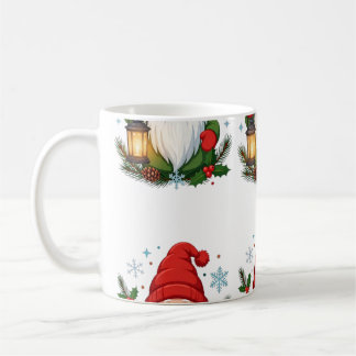 Caneca De Café Lâmpada de Gnome de Natal Padrão de Férias de Inve