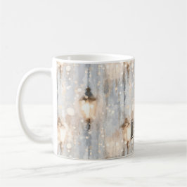 Caneca De Café Lâmpada de Luzes Cinza Azul