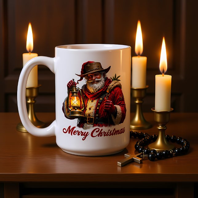 Caneca De Café Lâmpada de Natal do Papai Noel Resistente (Criador carregado)