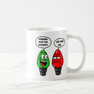 Caneca De Café Lâmpada de Piada de Luzes de Natal Funcionando Des