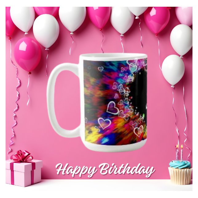 Caneca De Café Lâmpada Design de explosão cardíaca branca (Criador carregado)
