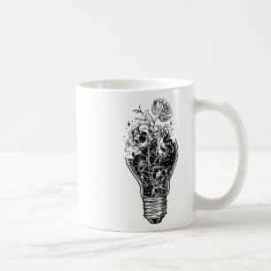 Caneca De Café Lâmpada Flor, Paz De Árvore De Energia Para Hippie