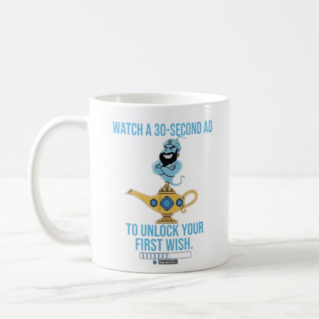 Caneca De Café Lâmpada mágica gênio personalizado (Esquerda)