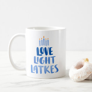 Caneca De Café Lâmpadas de Amor   Hanukkah Moderno