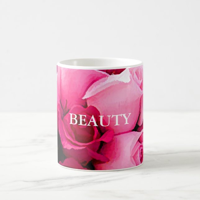 Caneca De Café Lâmpadas de café rosa rosa rosa (Centro)