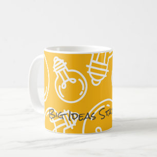 Caneca De Café Lâmpadas GRANDES IDEIAS COMEÇAM AQUI Empreendedor 