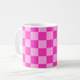 Caneca De Café Lançamento de padrão contínuo xadrez quadrado tons