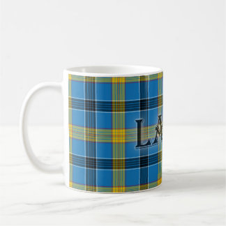 Caneca De Café Lançar Tartan com o Sobrenome