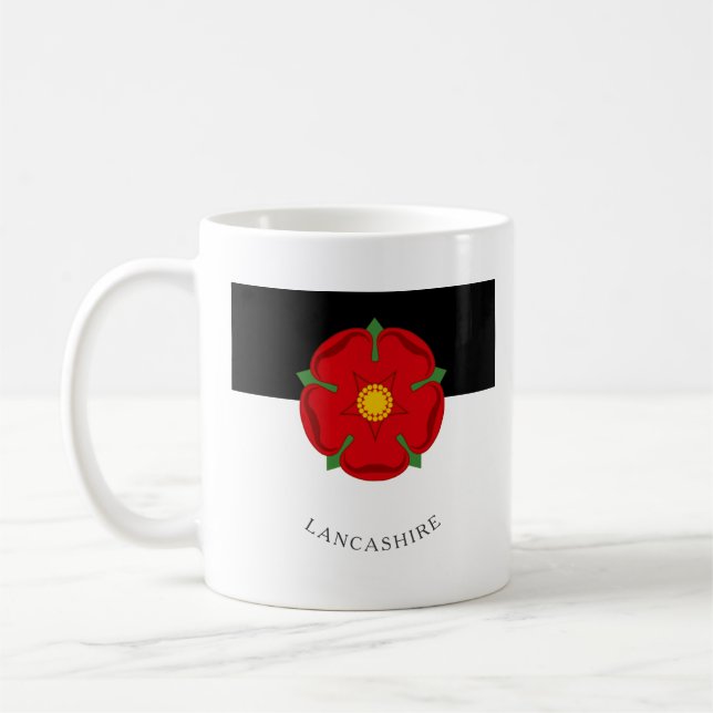 Caneca De Café Lancashire Flag Mug - Rosa, Carvão e Algodão (Esquerda)