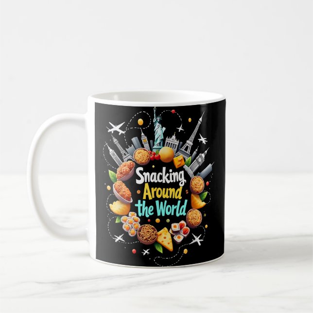 Caneca De Café Lanchando Pelo Mundo Fast Food Viagem Viajante (Esquerda)
