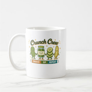 Caneca De Café Lanche da Tripulação Beba Repita Comida Divertida