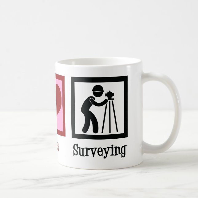 Caneca De Café Land Surveyor Peace Love Survey Company (Direita)