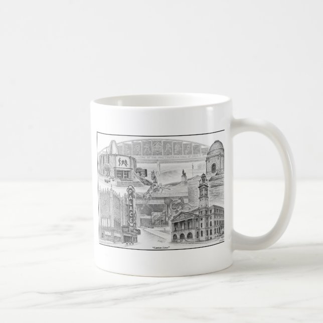 Caneca De Café Landmarks Históricos de Canton Ohio (Direita)
