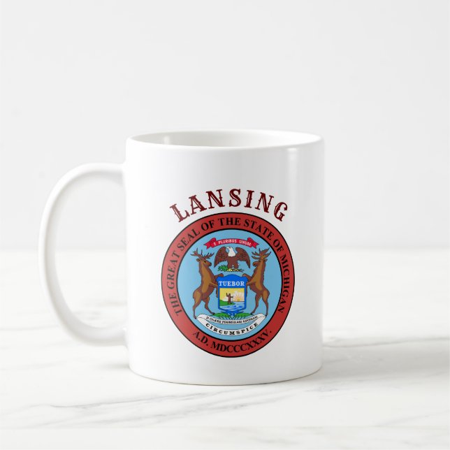 Caneca De Café Lansing, Michigan Coffee Mug (Esquerda)