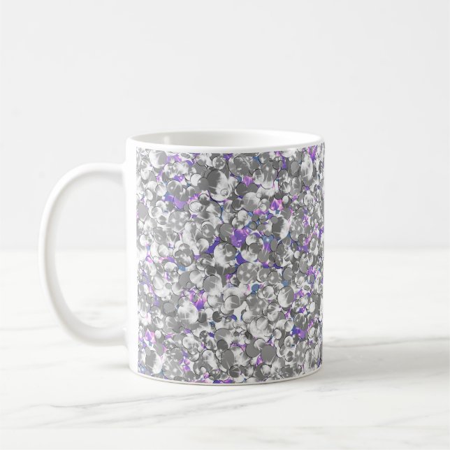 Caneca De Café Lantejoulas brilhantes sem emenda brilho prata vio (Esquerda)