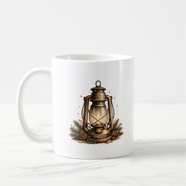 Caneca De Café Lanterna Aconchegante de Feriado (Esquerda)