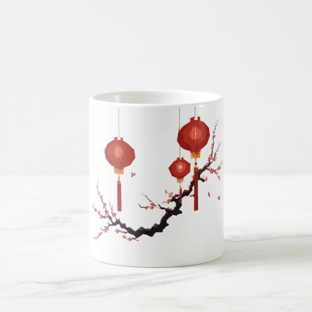 Caneca De Café Lanterna Chinesa Festiva Mug (Centro)