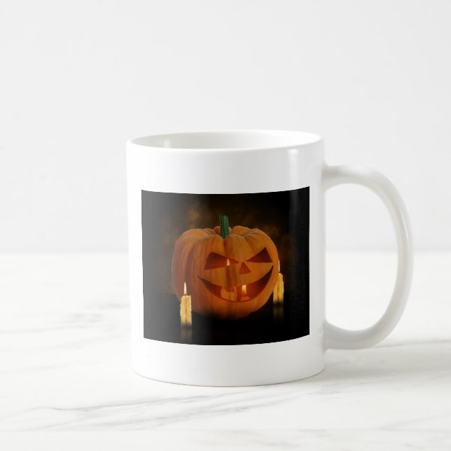 Caneca De Café Lanterna de Abóbora Halloween com Velas (Direita)