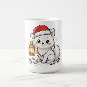 Caneca de Café Lanterna de Natal da Raposa Ártica