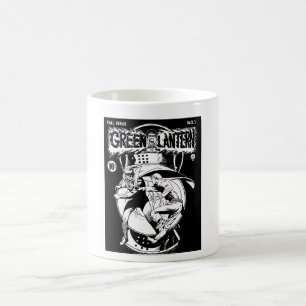 Caneca De Café Lanterna verde com cabo na luta, preto e branco