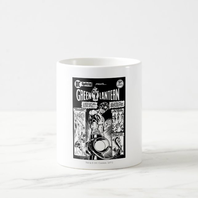 Caneca De Café Lanterna Verde - Quadrícula Verde Sombreada, Preta (Centro)