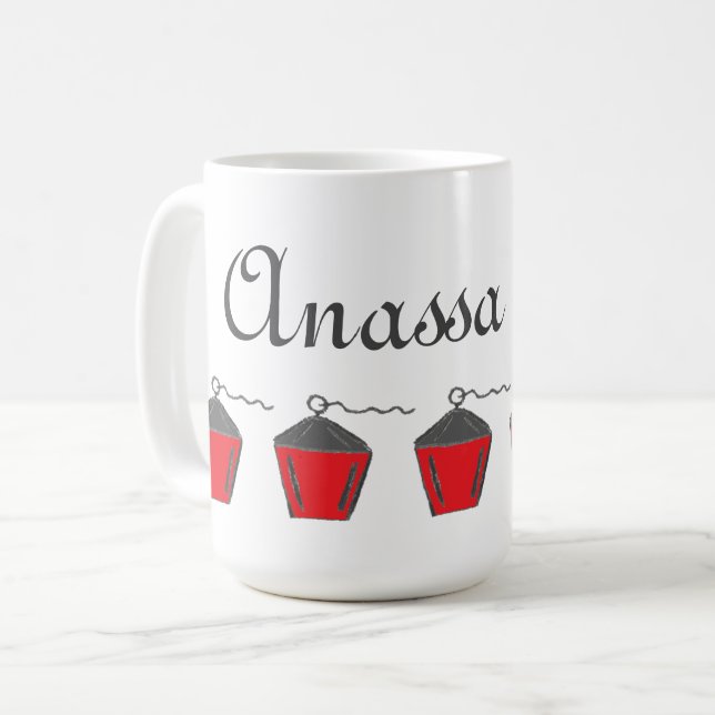 Caneca De Café Lanterna Vermelha Anassa kata Mug Bryn Mawr (Frente Esquerda)