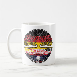 Caneca De Café Laos Laotisch Alemanha Deutsch Baum Wurzel