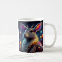 Caneca De Café Lapin lumineux et fleurs magiques
