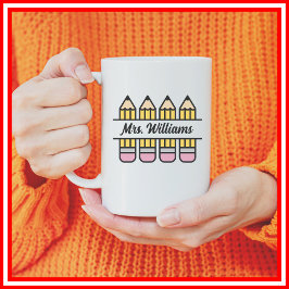 Caneca De Café Lápis Agradecimento ao Professor Volta às Aulas